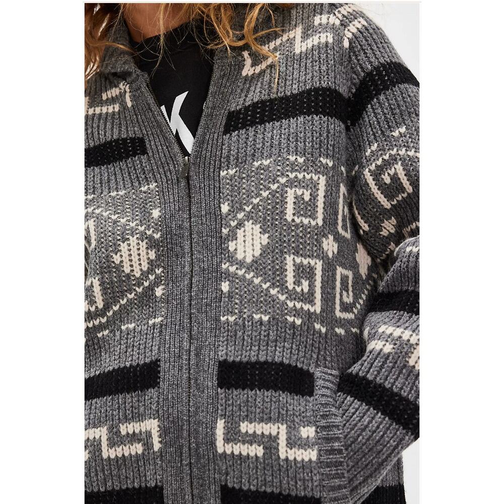 Free People Pendleton Long Westerley Cardigan Med… - image 2